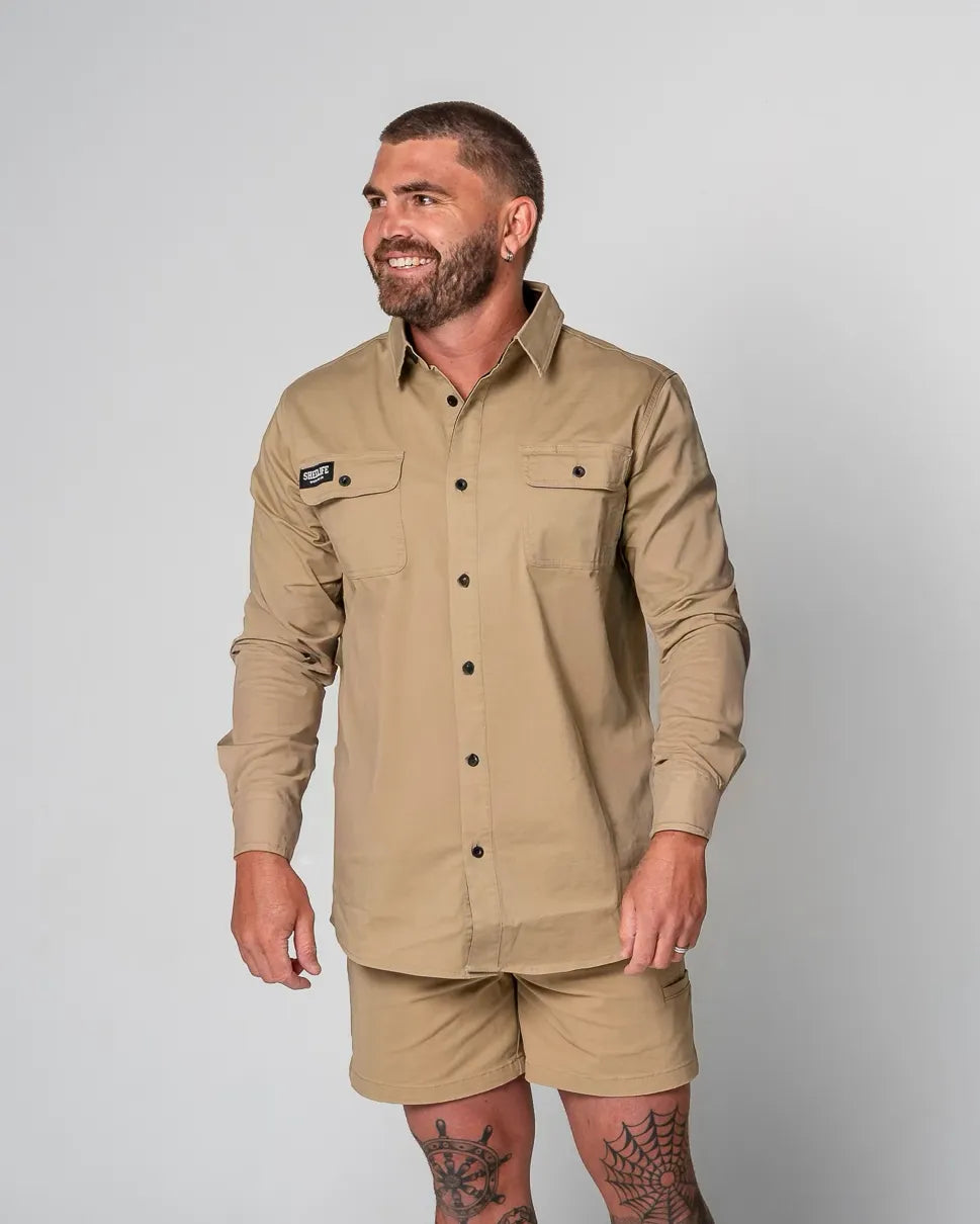 Long Sleeve Work Shirt - Khaki