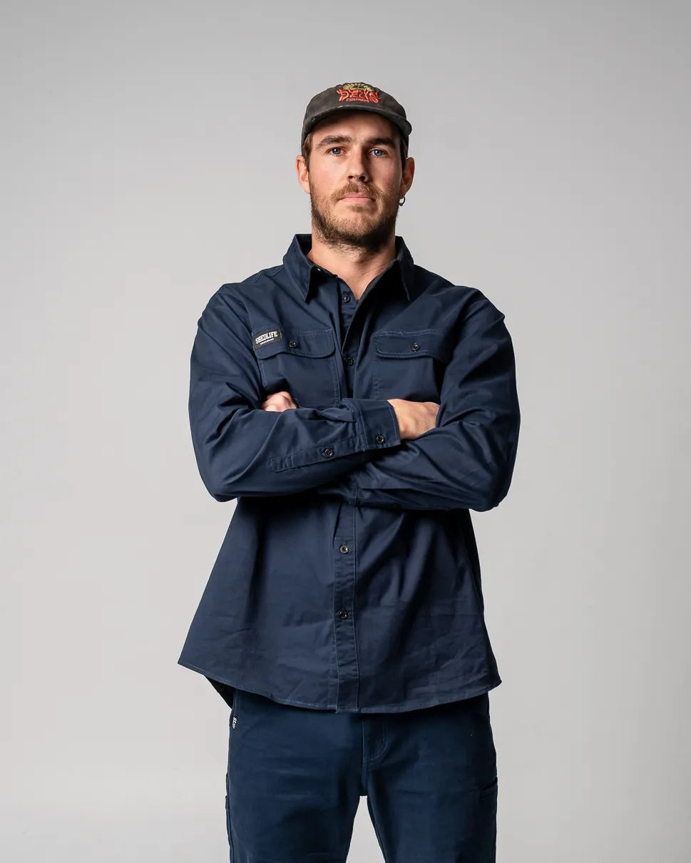 Long Sleeve Work Shirt - Navy