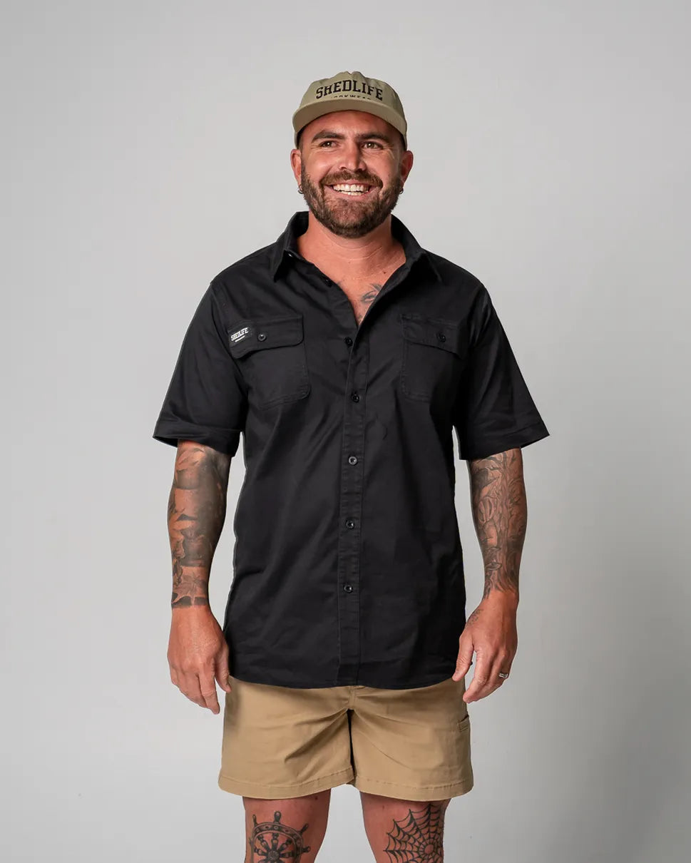 Short Sleeve Work Shirt - Black