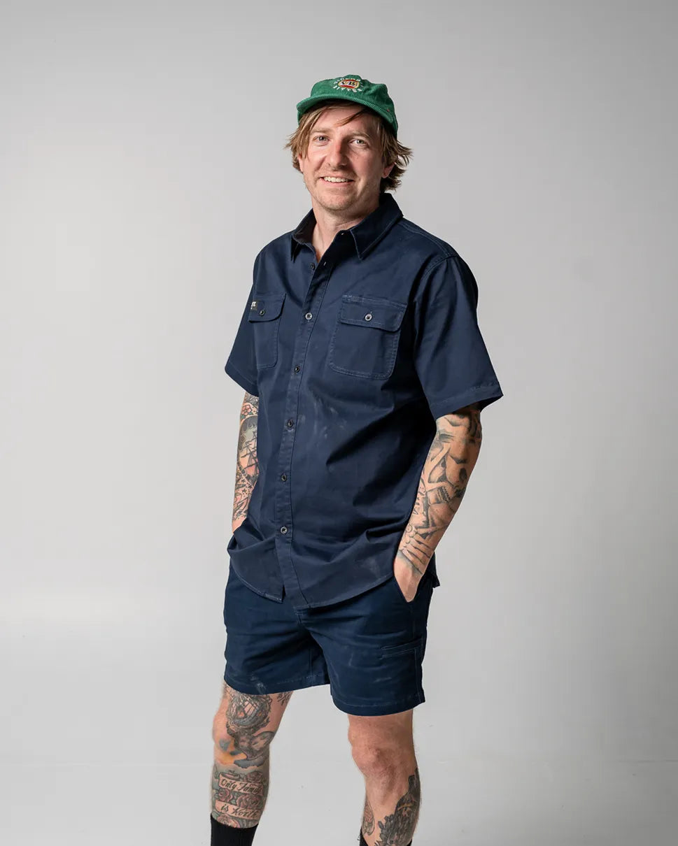 Short Sleeve Work Shirt - Navy